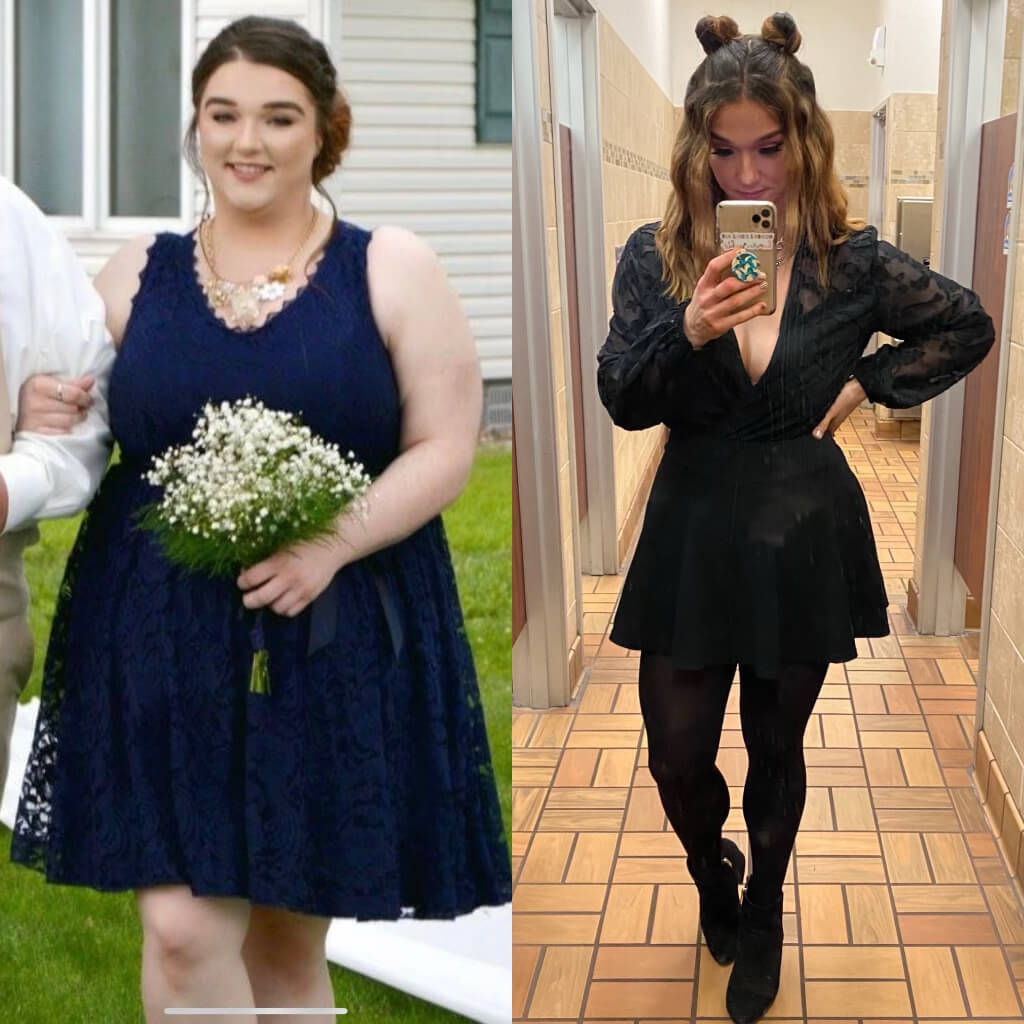 Image of a young female fitness trainer that underwent weight loss