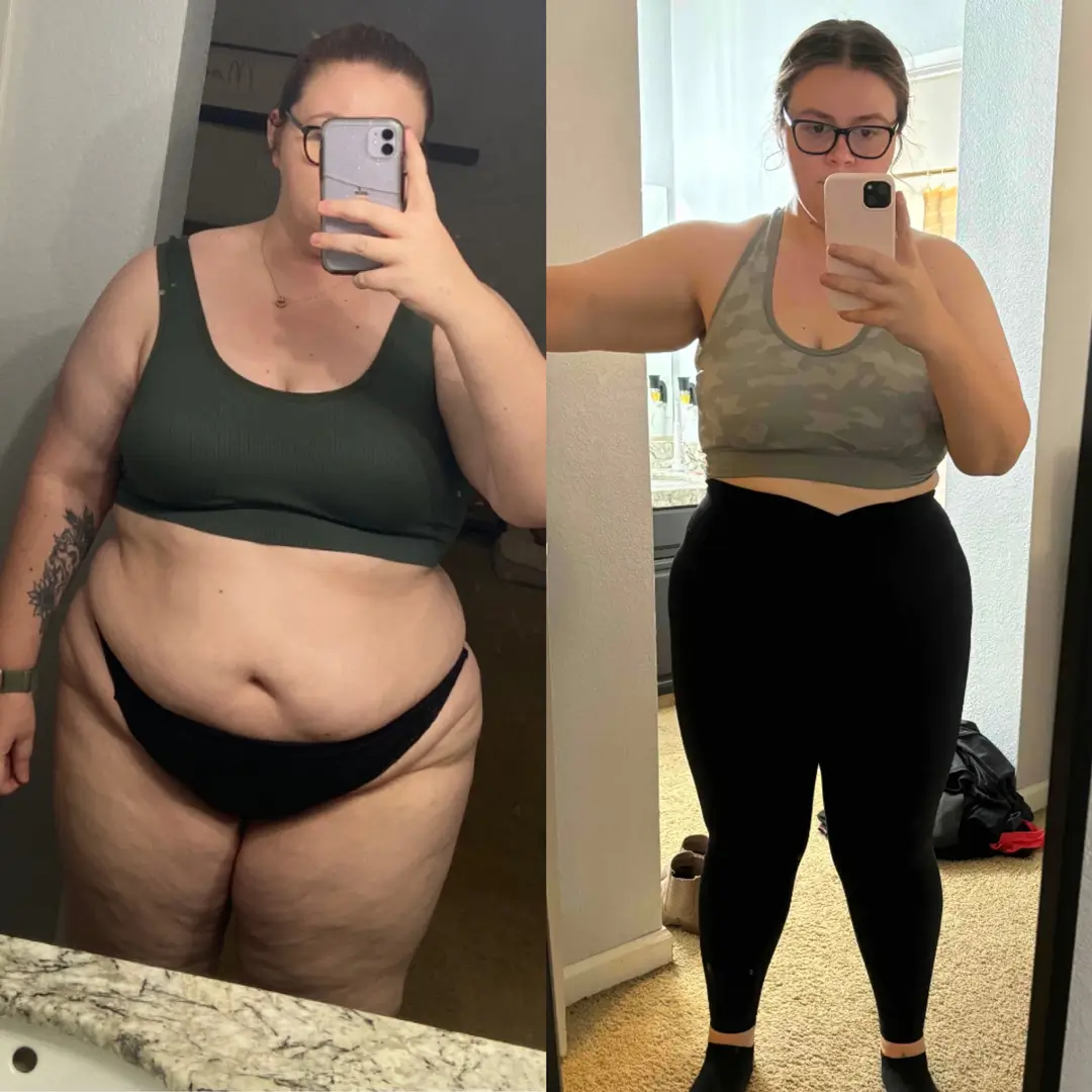 Before and after image of fitness client