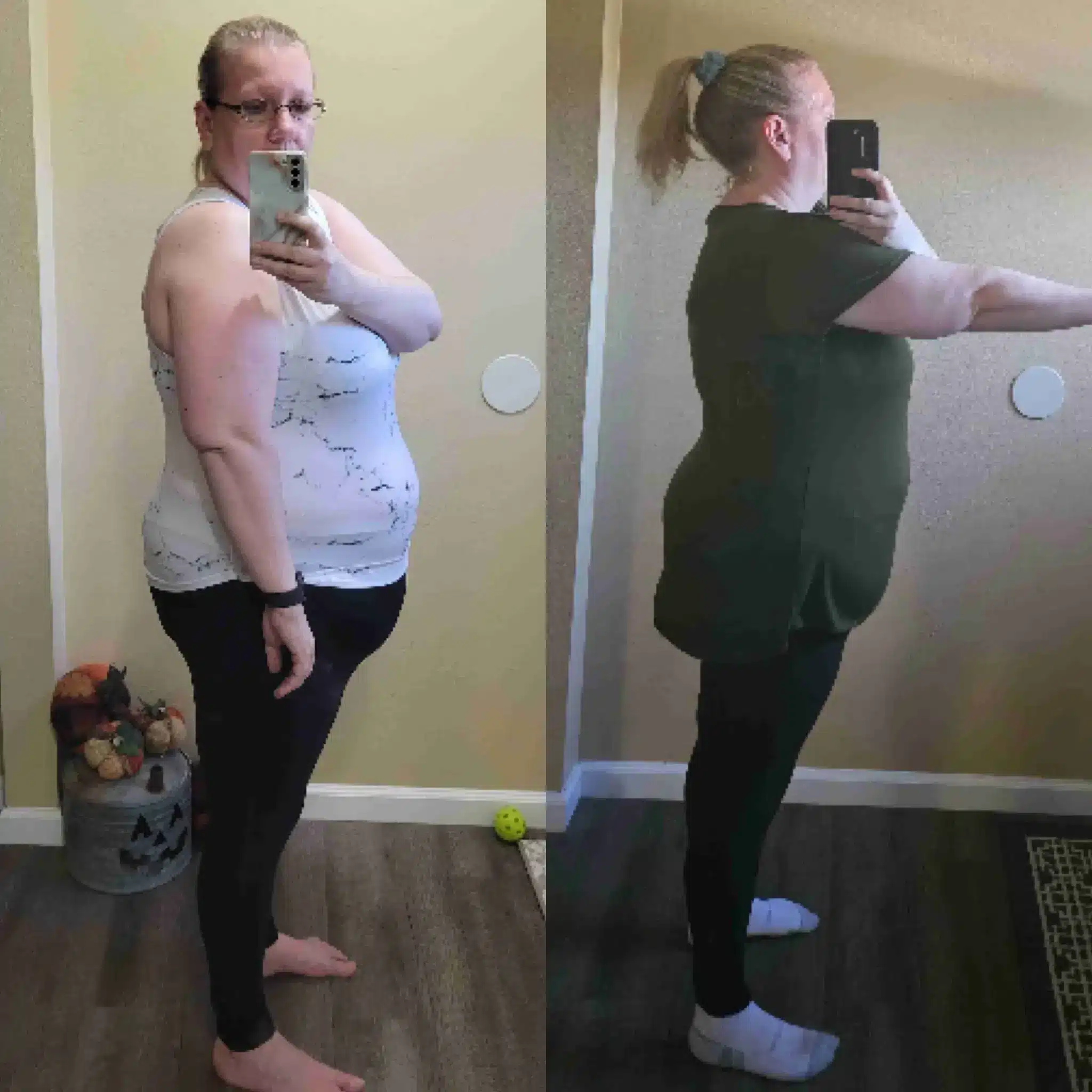 Image of a person before and after