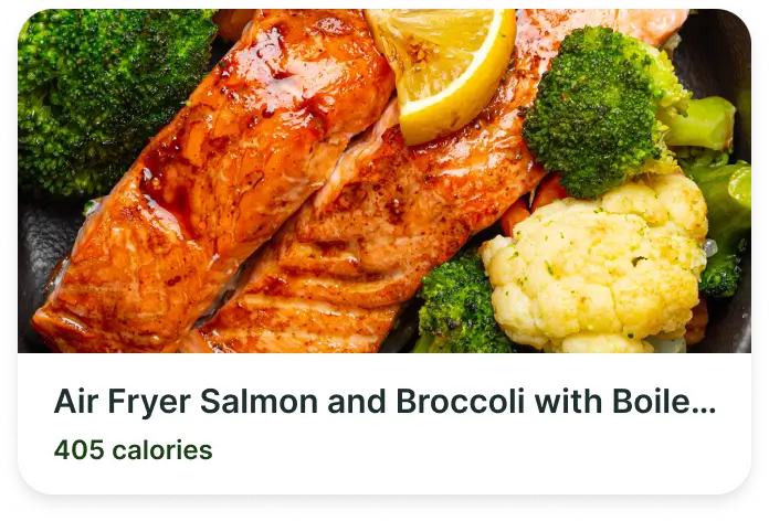 Air Fryer Salmon and Broccoli with Boiled Vegetables recipe