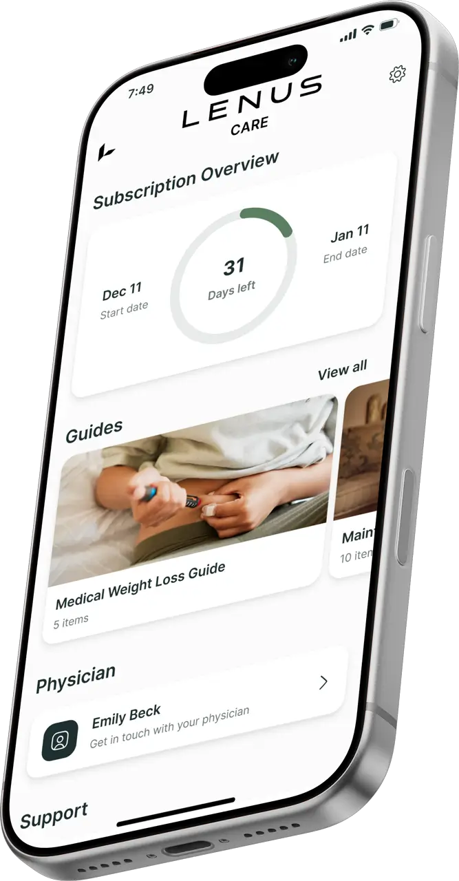 Mobile device showing LenusCare from Lenus